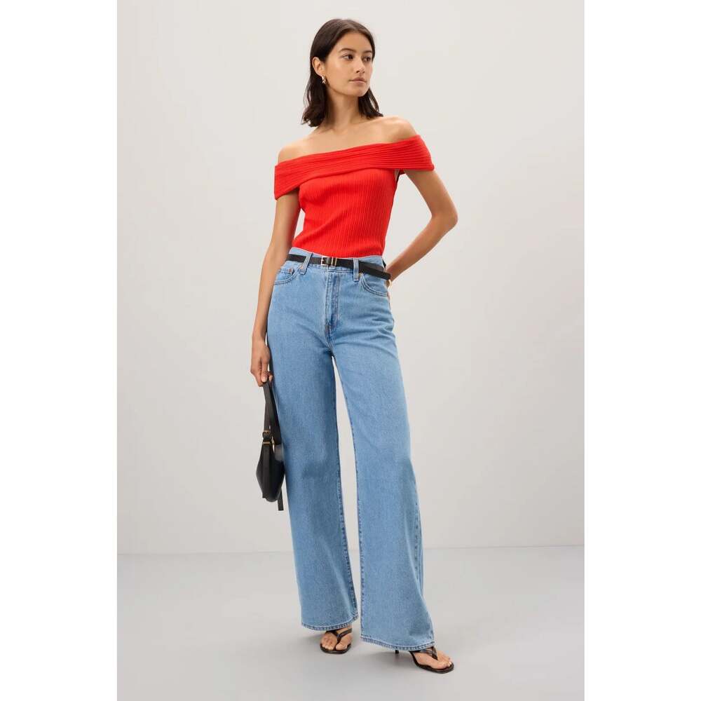 Madewell red off shoulder top M